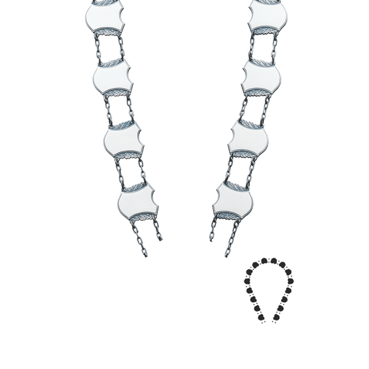 Schützenkette ohne Mittelstück, Messing, altsilber,