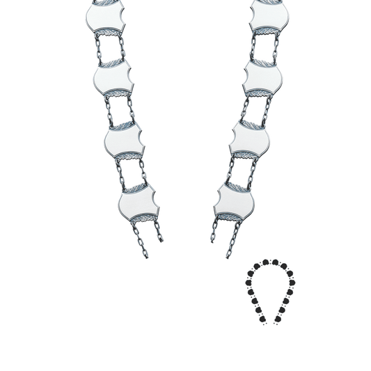 Schützenkette ohne Mittelstück, Messing, altsilber,