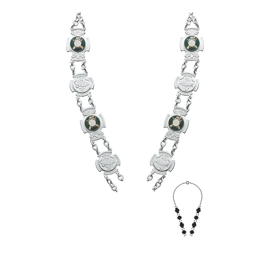 Schützenkette ohne Mittelstück, Messing, versilbert,