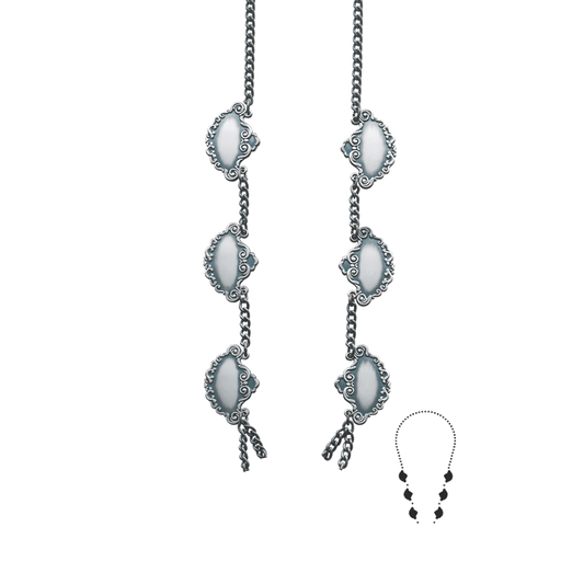 Schützenkette ohne Mittelstück, Messing, altsilber,