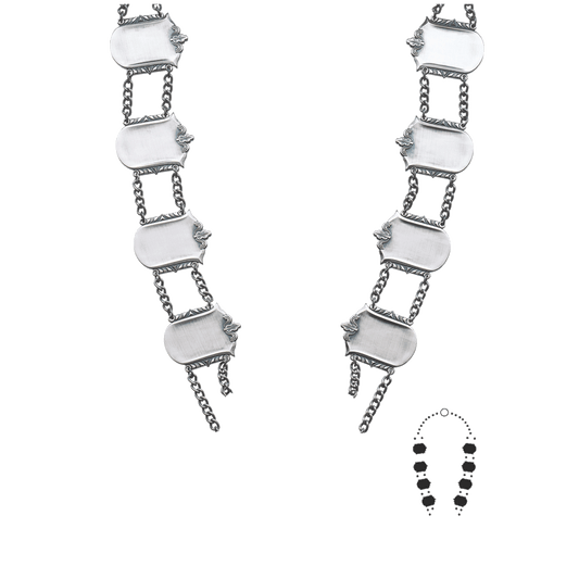 Schützenkette ohne Mittelstück, Messing, altsilber,