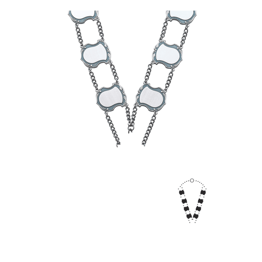 Schützenkette ohne Mittelstück, Messing, altsilber,