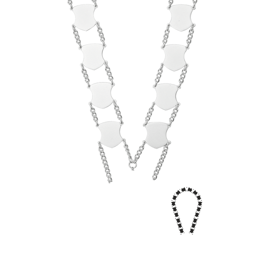 Schützenkette ohne Mittelstück, Messing, versilbert,