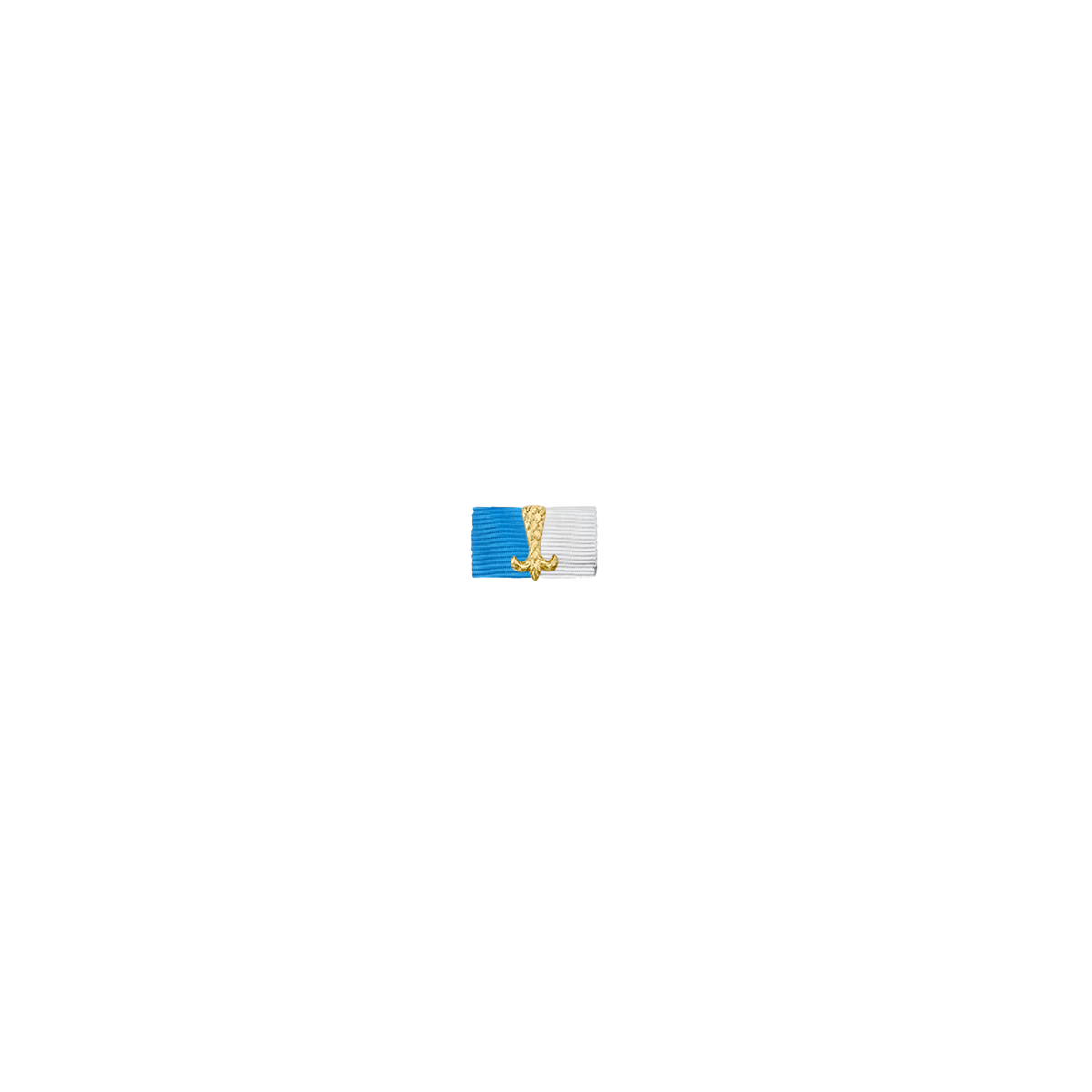 Bandspange Schwanz, Blau-Weiß, mit Sicherheitsnadel