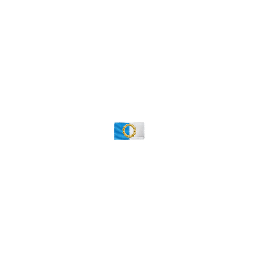 Bandspange Ring, Blau-Weiß, mit Sicherheitsnadel