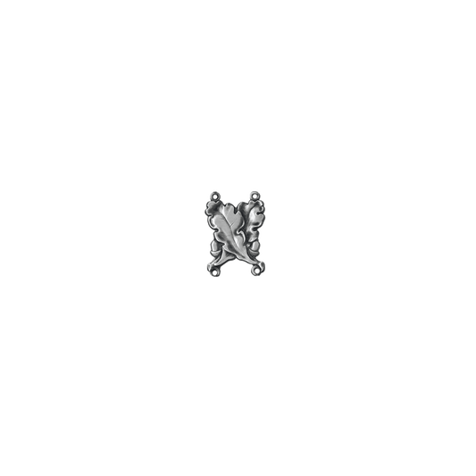 Kettenglied, Messing, altsilber, mit Öse(n) und Ring(en)