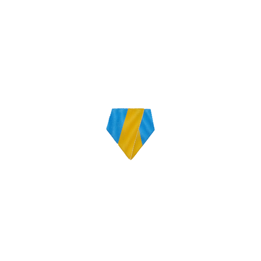 Banddreieck, Blau-Gelb, Textil, ohne galvanische Oberfläche, mit Sicherheitsnadel