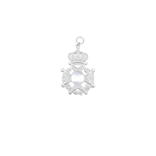 Orden, Messing, versilbert, mit Öse(n) und Ring(en)