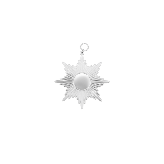 Zwischenteil Stern, Echt Silber, versilbert,