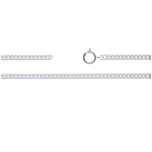 Kette, ca 75 cm mit Federring, Messing, versilbert