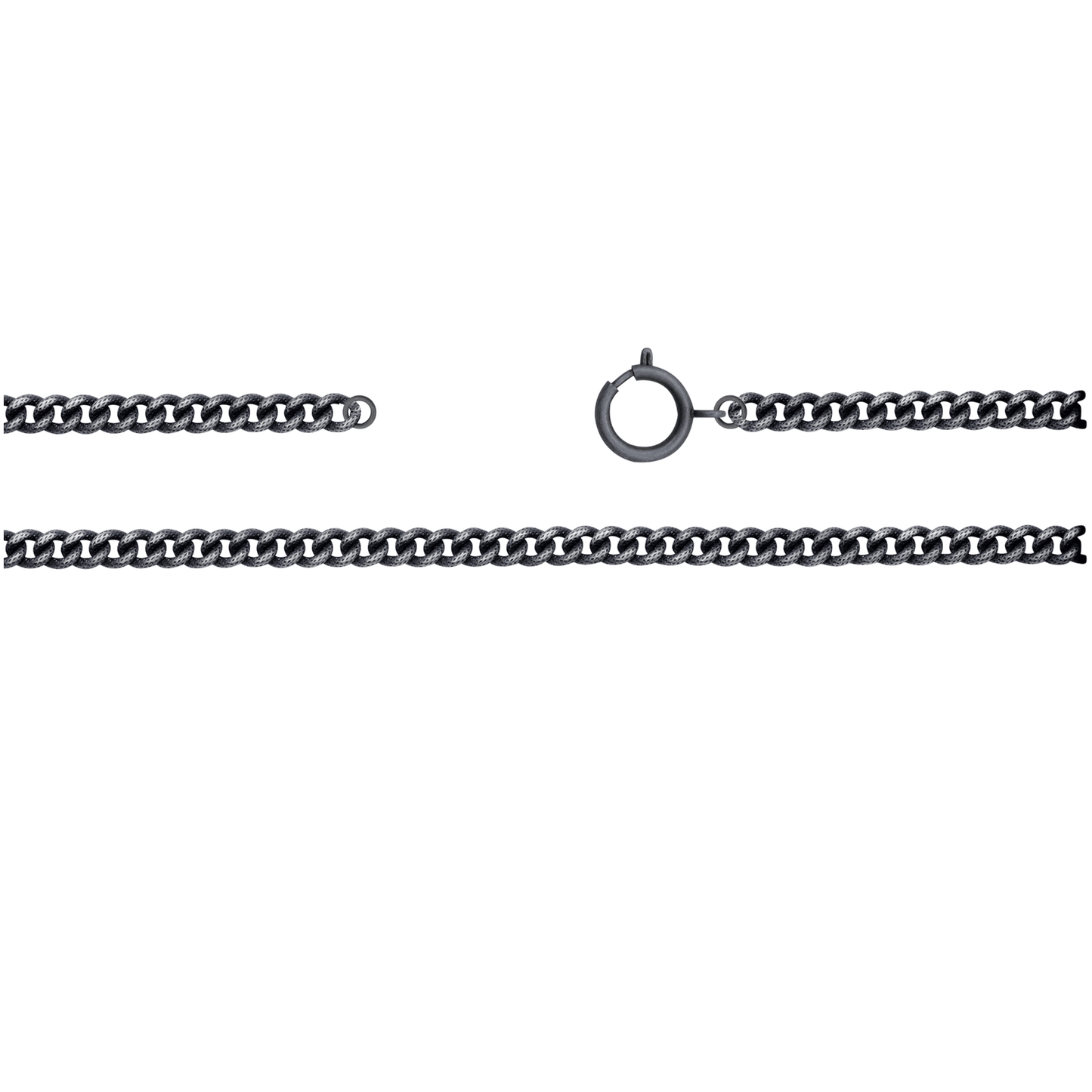 Kette, ca 75 cm mit Federring, Messing, altsilber