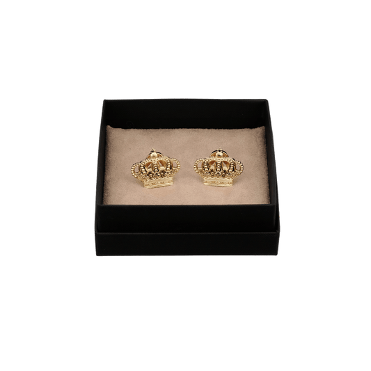 Manschettenknöpfe Paar mit Etui, Messing, vergoldet, mit Furnitur