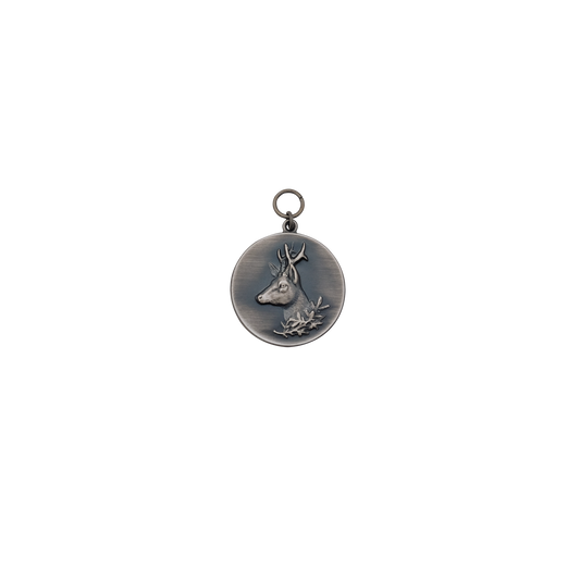Medaille REHKOPF, Messing, altsilber, mit Öse(n) und Ring(en)