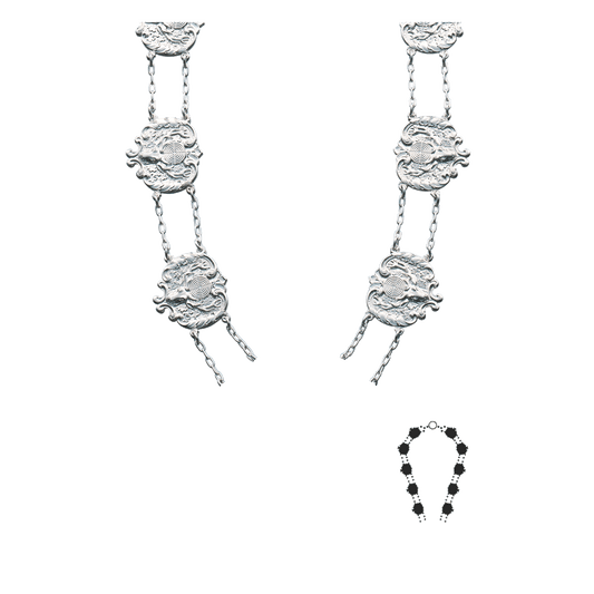 Schützenkette ohne Mittelstück, Messing, versilbert,