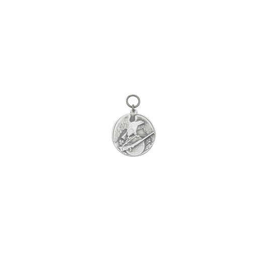 Medaille, 33mm, Messing, altsilber, mit Öse(n) und Ring(en)