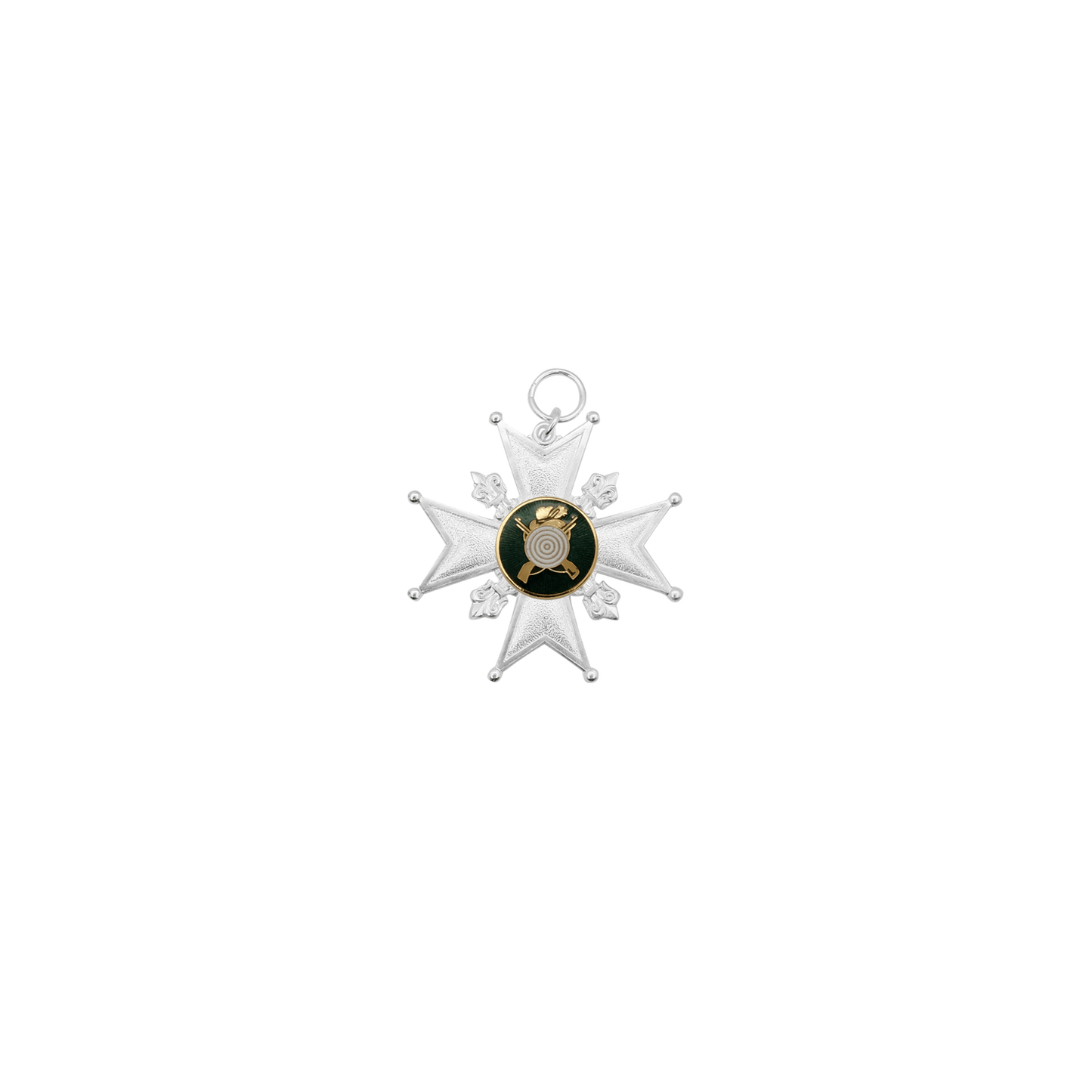 Orden, Messing, versilbert, mit Öse(n) und Ring(en)