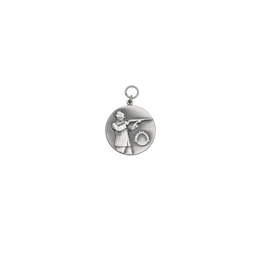 Medaille, 39mm, Messing, altsilber, mit Öse(n) und Ring(en)