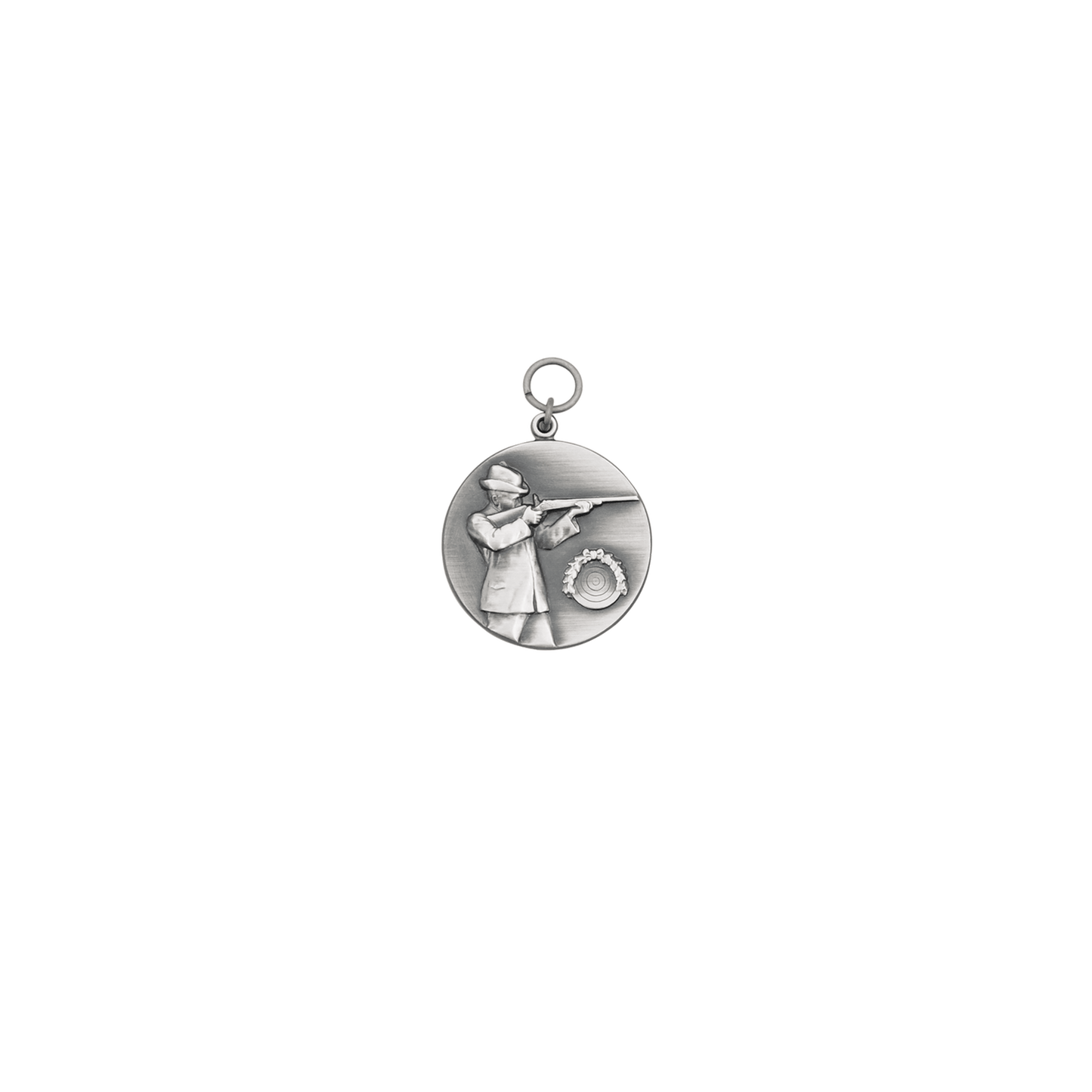 Medaille, 39mm, Messing, altsilber, mit Öse(n) und Ring(en)
