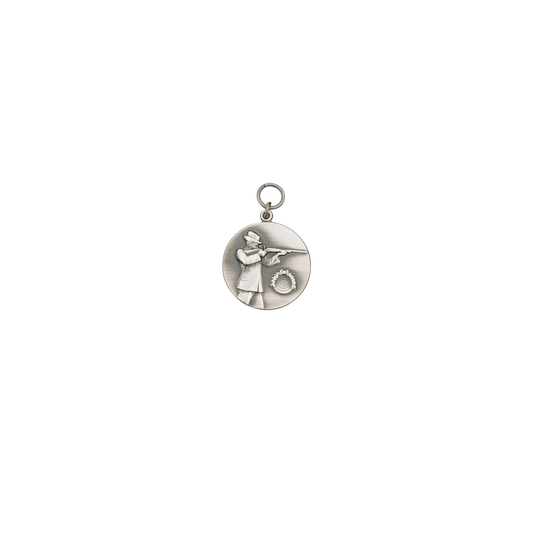 Medaille, 33mm, Messing, altsilber, mit Öse(n) und Ring(en)