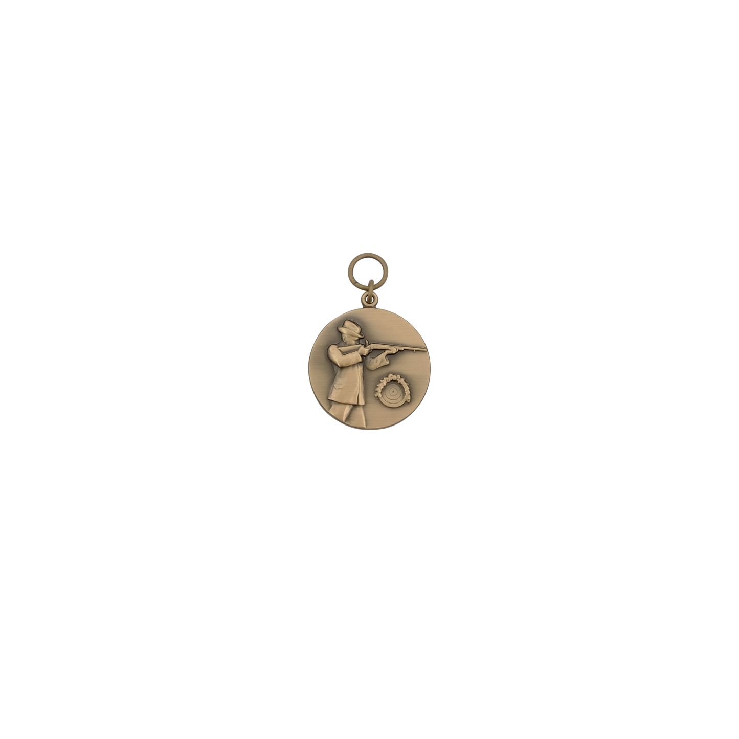 Medaille, 33mm, Messing, bronzefarbig, mit Öse(n) und Ring(en)