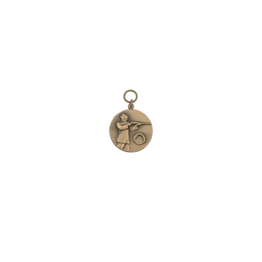 Medaille, 33mm, Messing, bronzefarbig, mit Öse(n) und Ring(en)