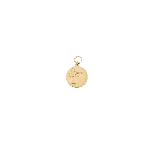 Medaille, 28mm, Messing, vergoldet, mit Öse(n) und Ring(en)