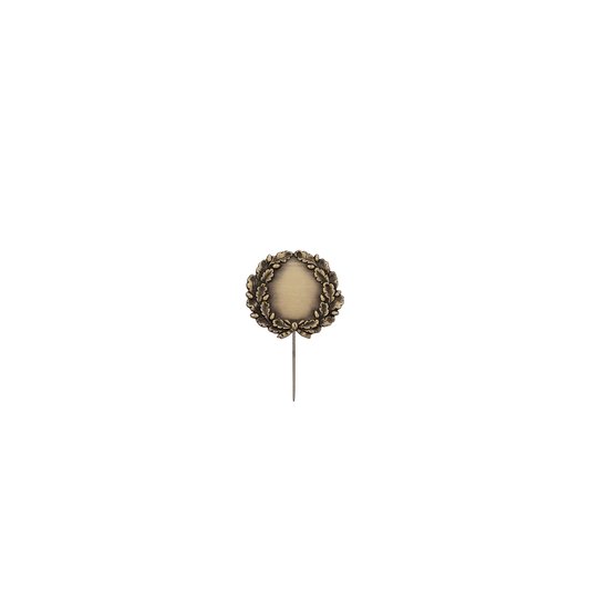 Kranz, Messing, bronzefarbig, mit langer Nadel