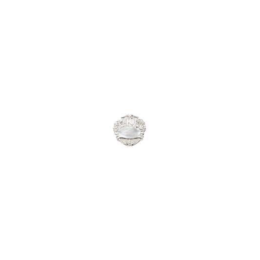 Abzeichen mit Zahl 40, Messing, versilbert, mit Sicherheitsnadel