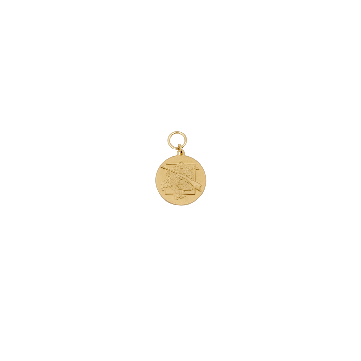 Medaille, 28mm, Messing, vergoldet, mit Öse(n) und Ring(en)