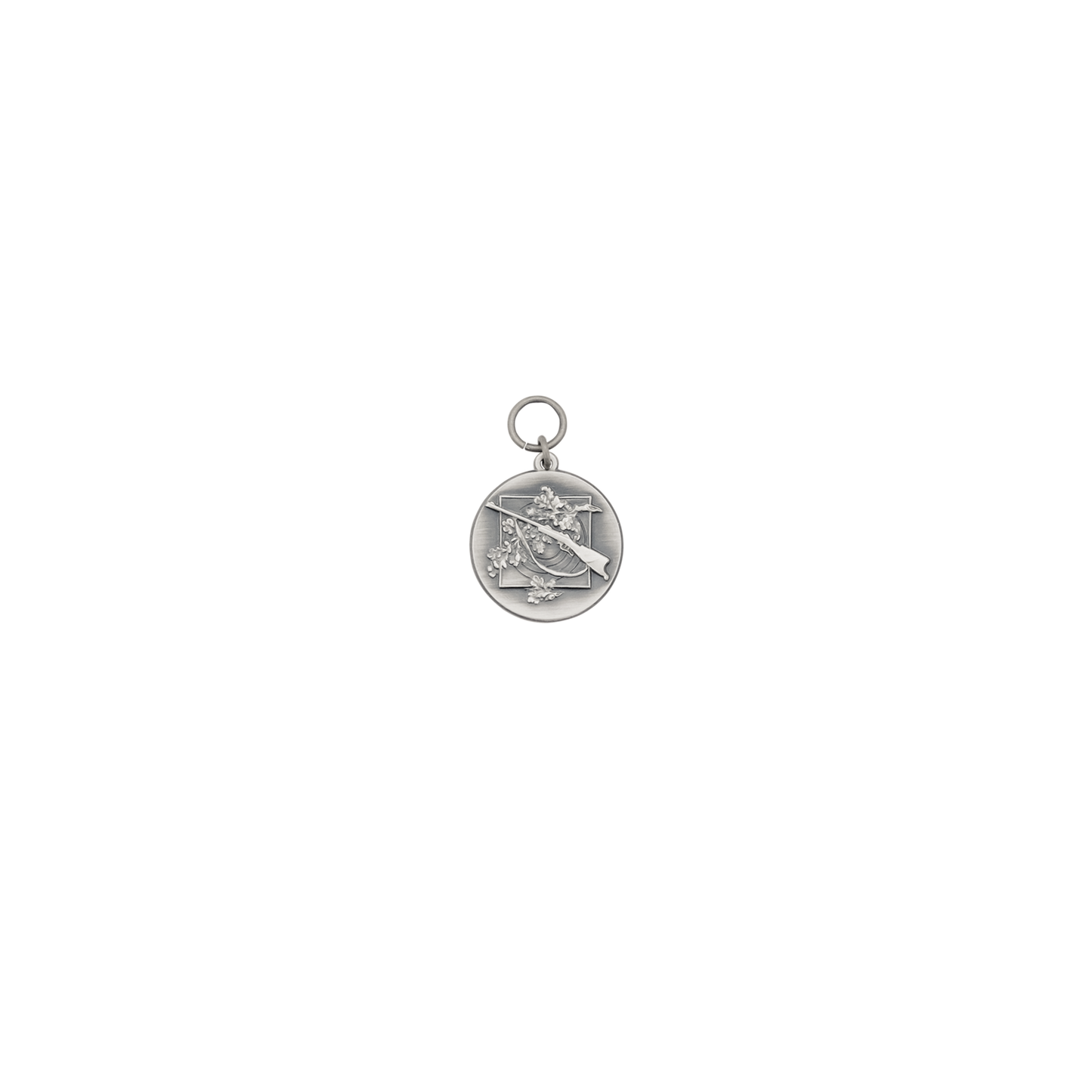 Medaille, 28mm, Messing, altsilber, mit Öse(n) und Ring(en)