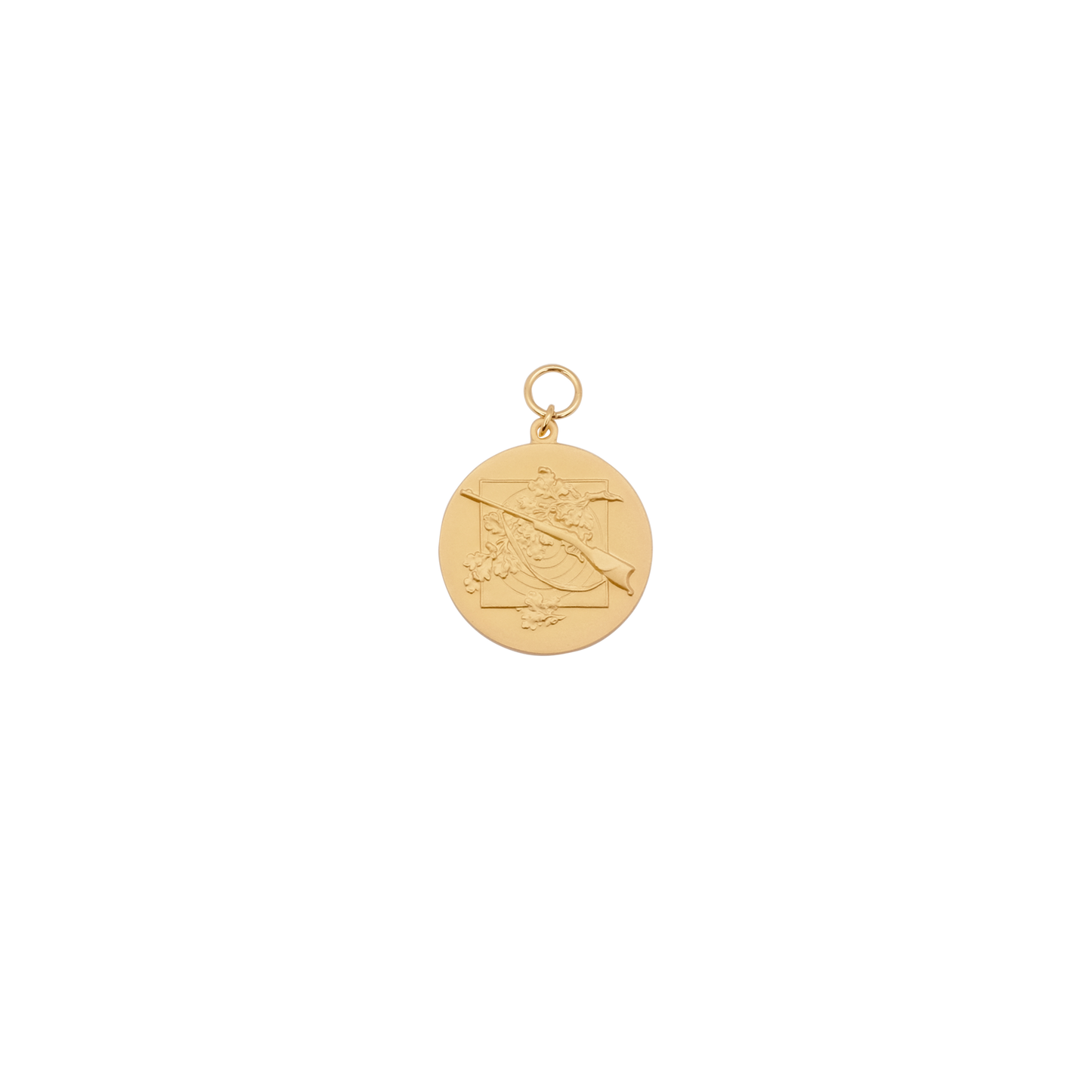 Medaille, 39mm, Messing, vergoldet, mit Öse(n) und Ring(en)