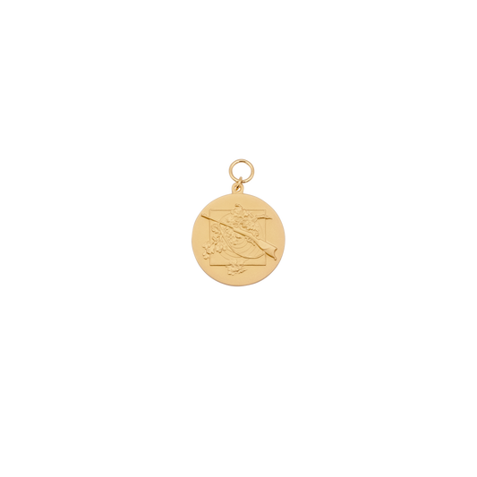 Medaille, 39mm, Messing, vergoldet, mit Öse(n) und Ring(en)