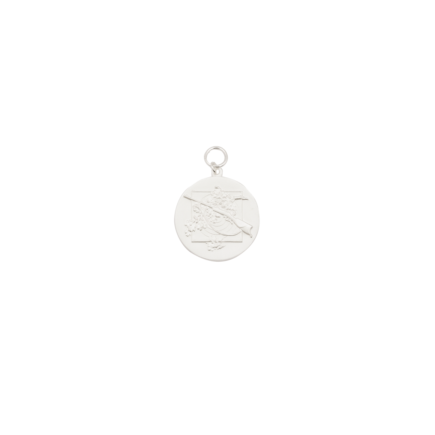 Medaille, 39mm, Messing, versilbert, mit Öse(n) und Ring(en)