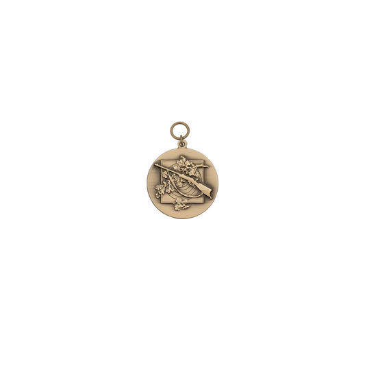 Medaille, 39mm, Messing, bronzefarbig, mit Öse(n) und Ring(en)