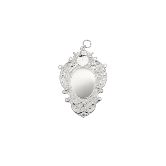 Mittelstück, Messing, versilbert, mit Öse(n) und Ring(en)