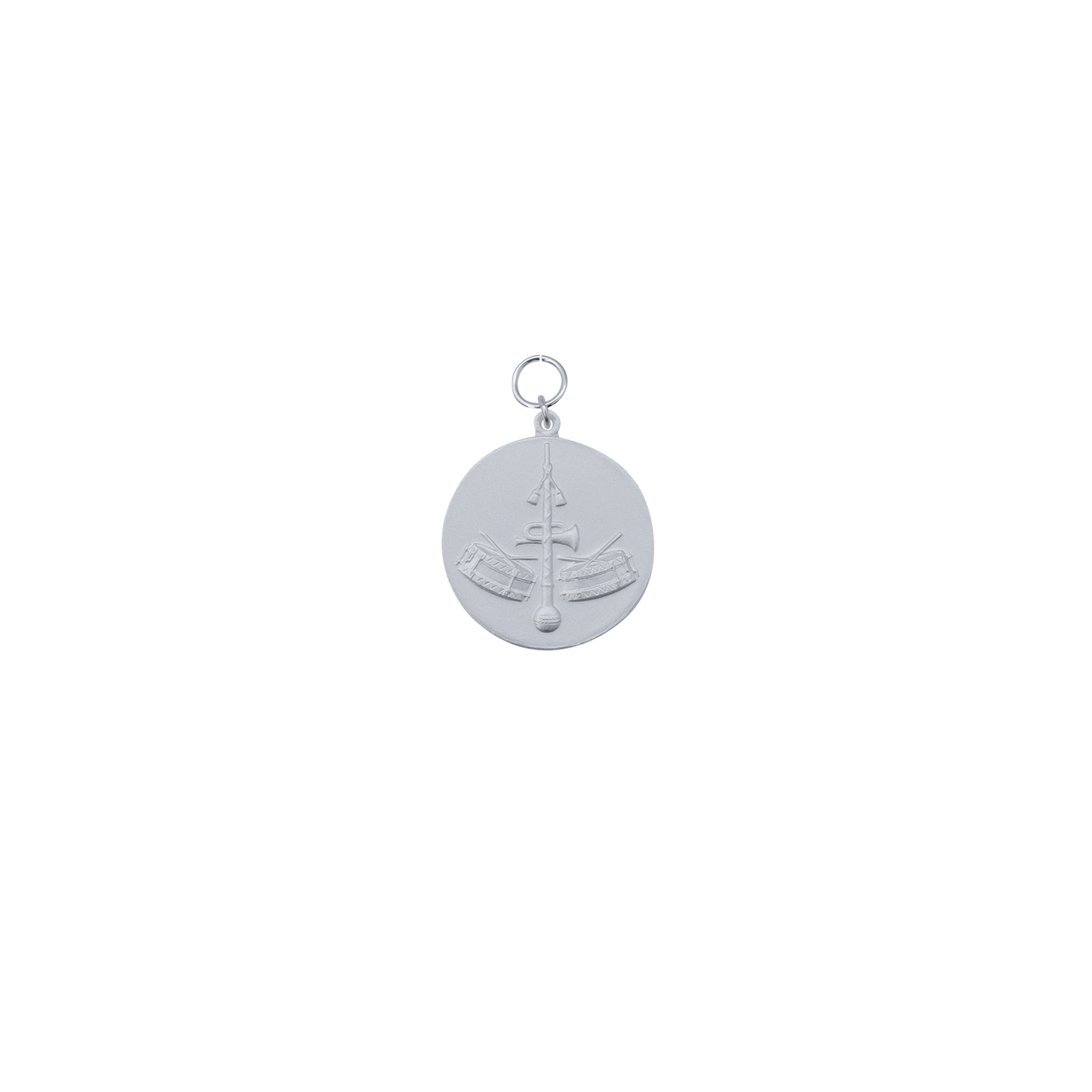 Medaille, 39mm, Messing, versilbert, mit Öse(n) und Ring(en)
