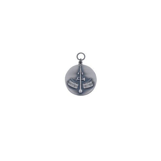 Medaille, 39mm, Messing, altsilber, mit Öse(n) und Ring(en)