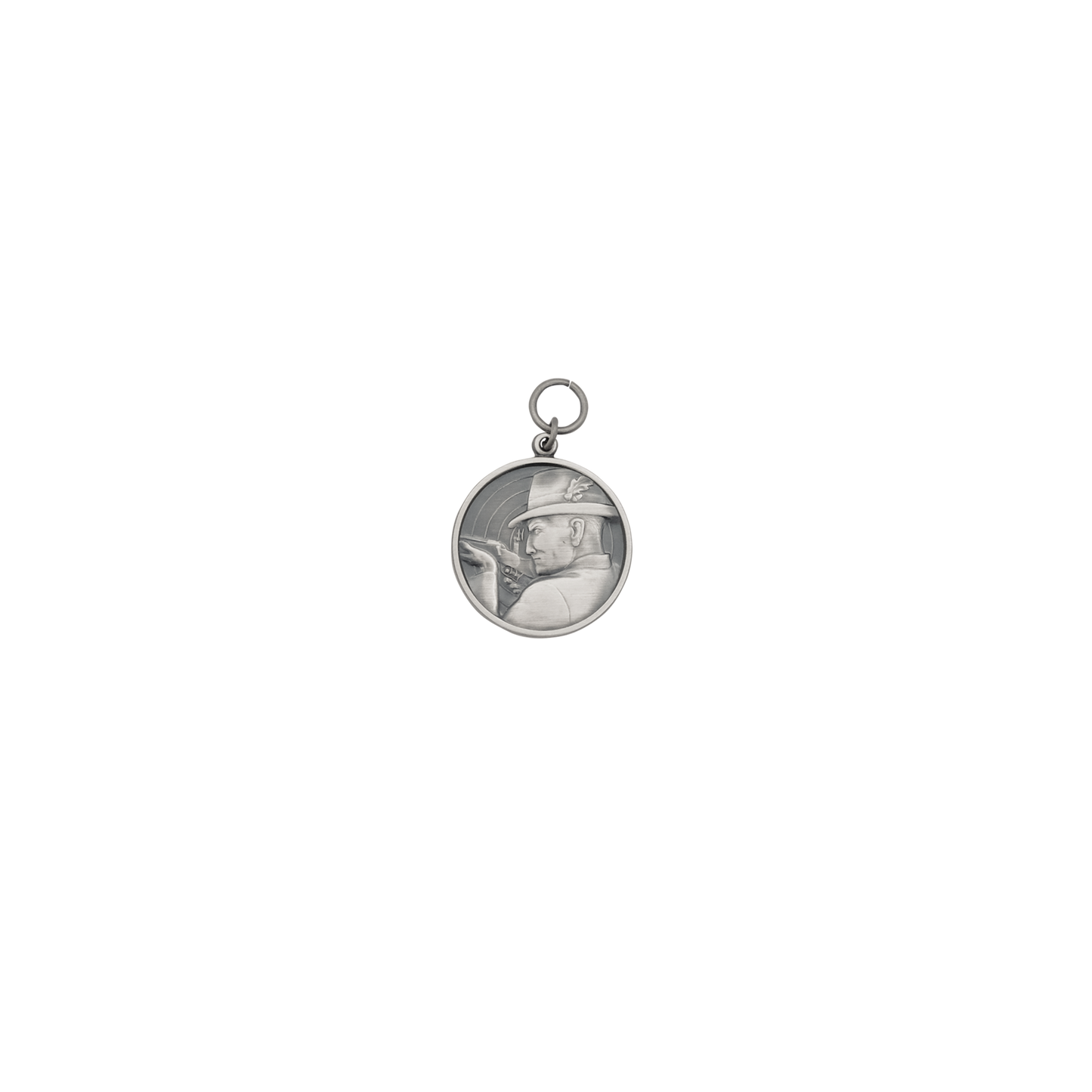 Medaille, 33mm, Messing, altsilber, mit Öse(n) und Ring(en)