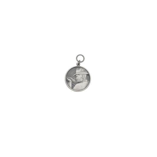 Medaille, 33mm, Messing, altsilber, mit Öse(n) und Ring(en)