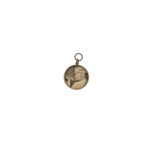Medaille, 33mm, Messing, bronzefarbig, mit Öse(n) und Ring(en)