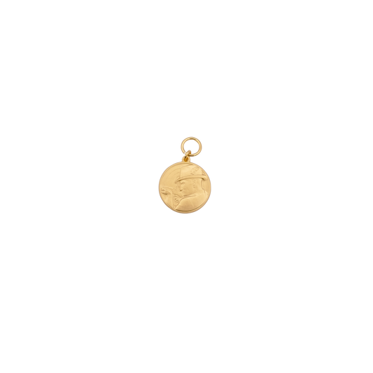 Medaille, 28mm, Messing, vergoldet, mit Öse(n) und Ring(en)