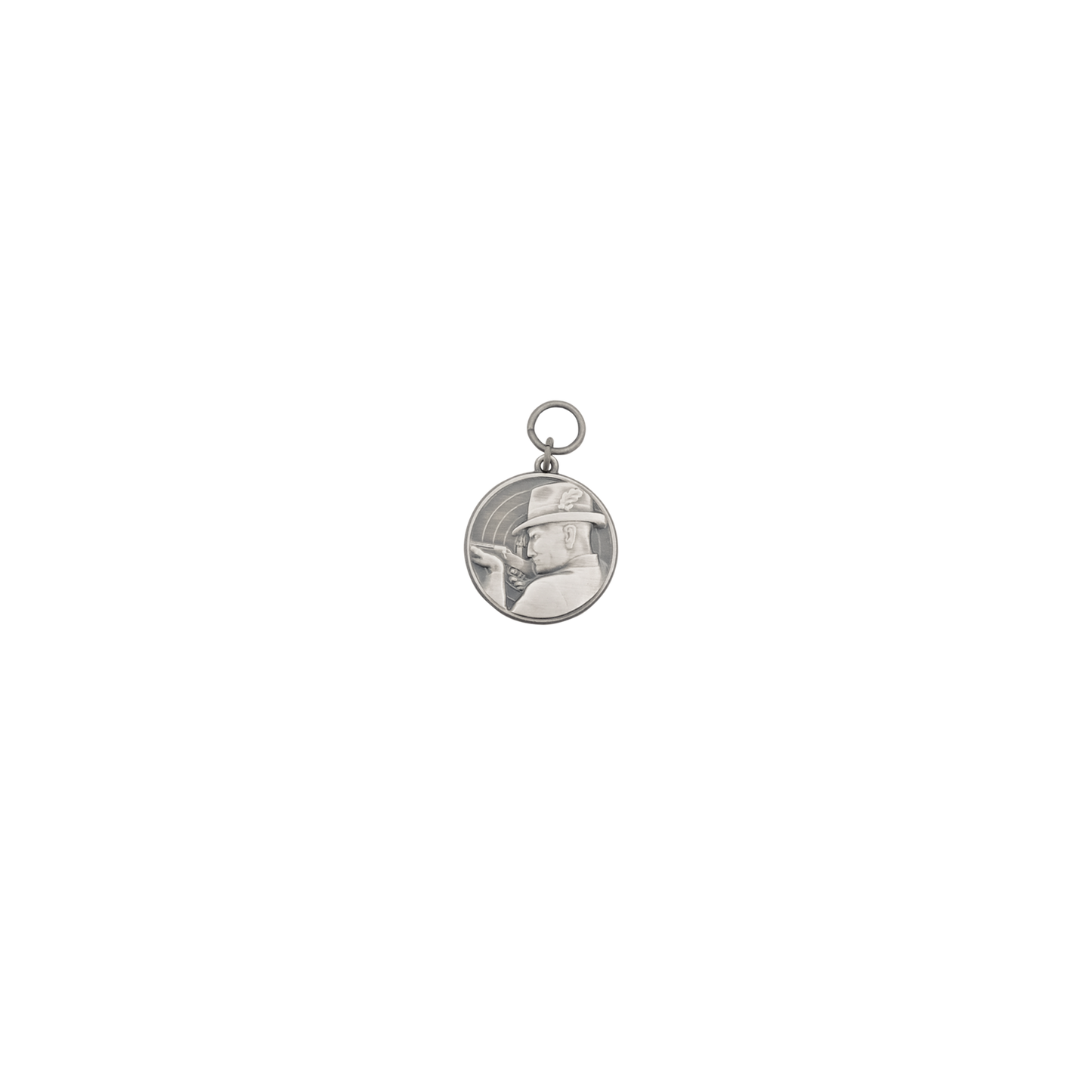 Medaille, 28mm, Messing, altsilber, mit Öse(n) und Ring(en)