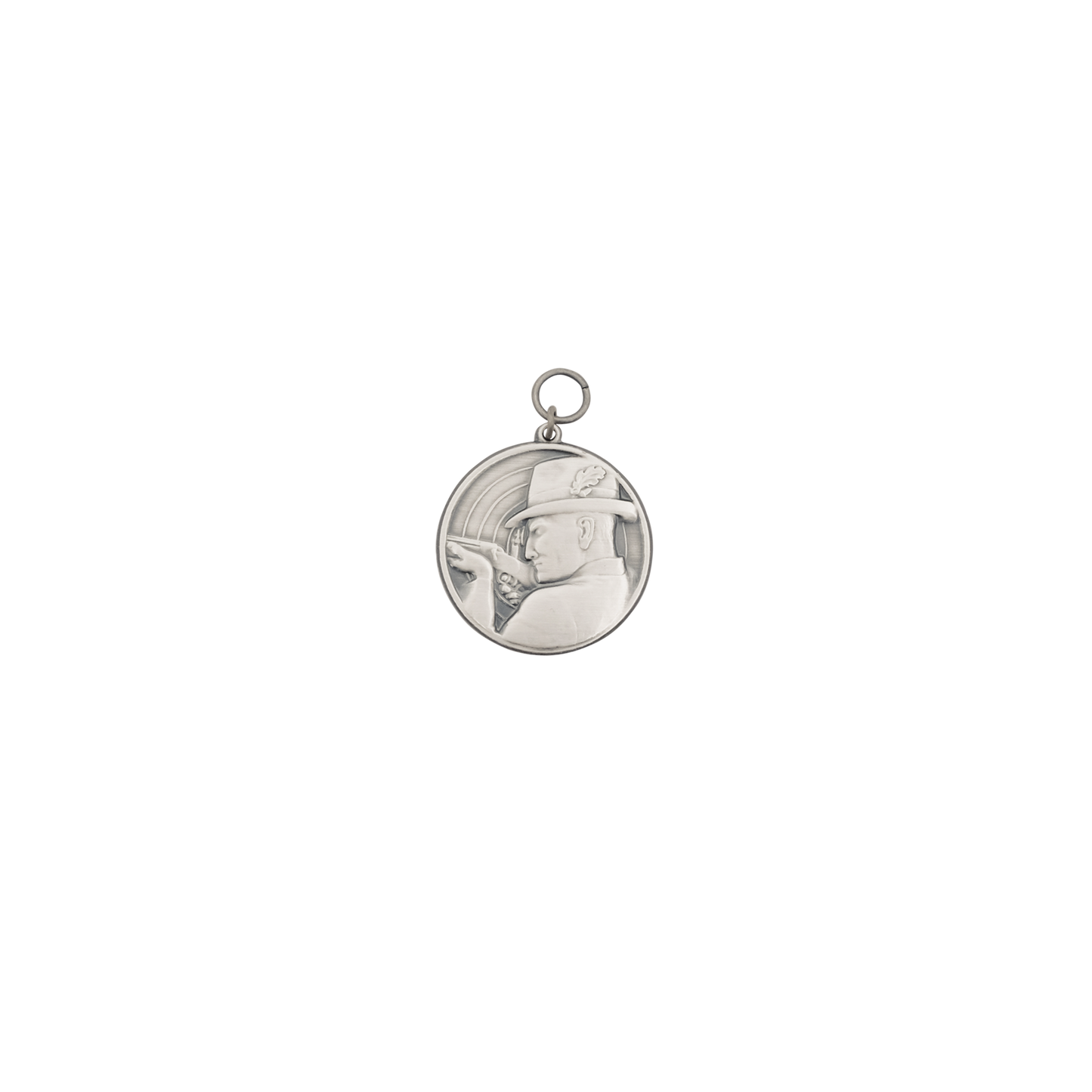 Medaille, 39mm, Messing, altsilber, mit Öse(n) und Ring(en)