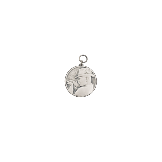 Medaille, 39mm, Messing, altsilber, mit Öse(n) und Ring(en)