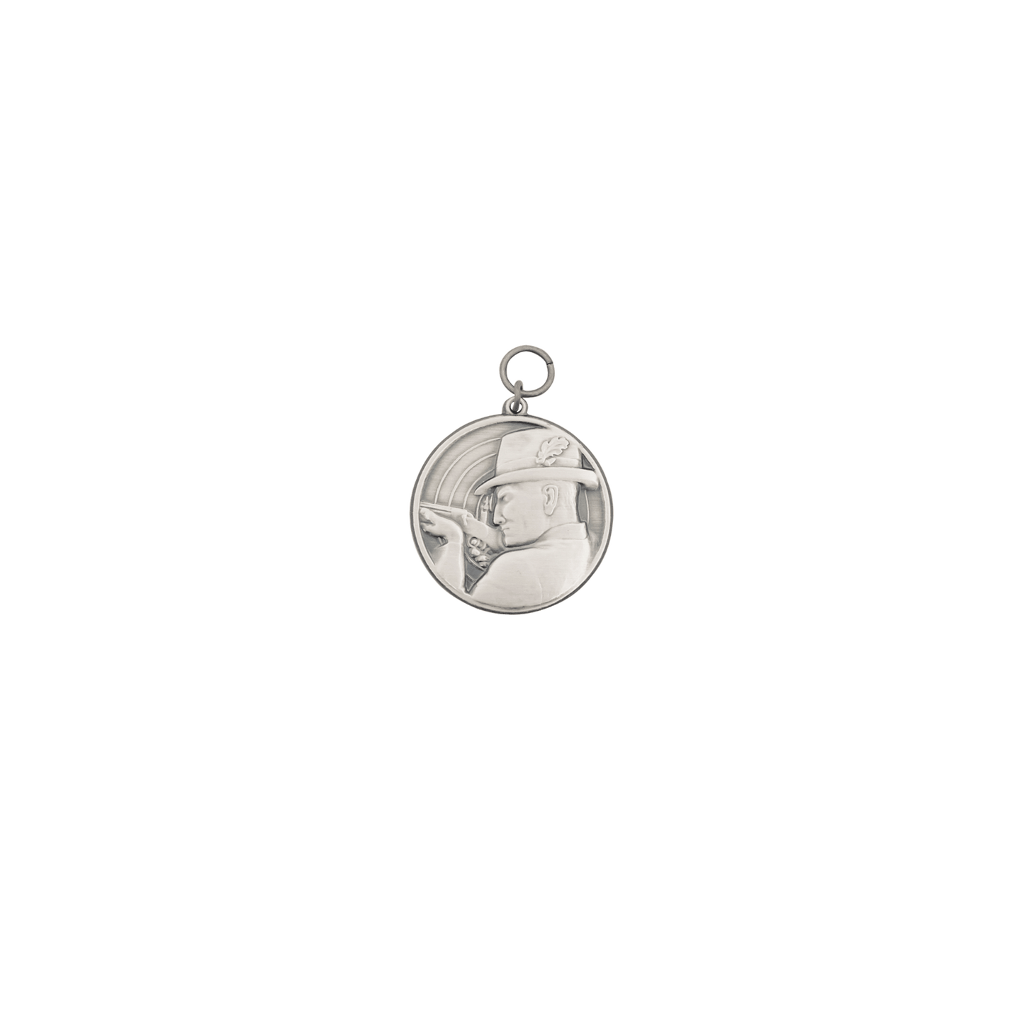 Medaille, 39mm, Messing, altsilber, mit Öse(n) und Ring(en)