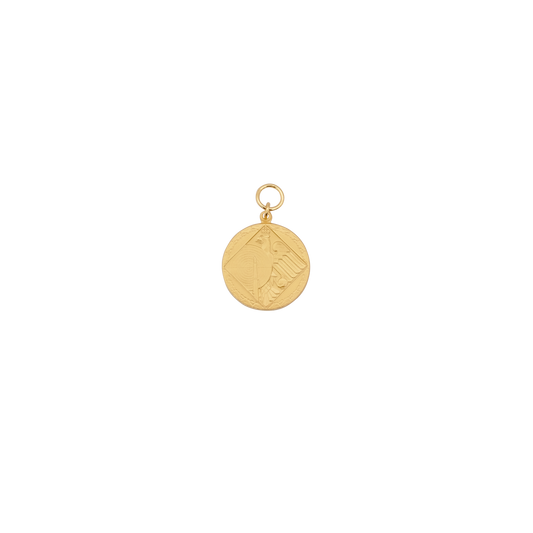 Medaille, 33mm, Messing, vergoldet, mit Öse(n) und Ring(en)