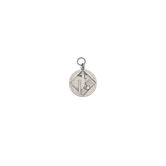 Medaille, 33mm, Messing, altsilber, mit Öse(n) und Ring(en)