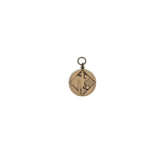 Medaille, 33mm, Messing, bronzefarbig, mit Öse(n) und Ring(en)