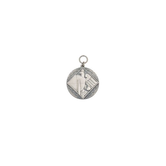Medaille, 39mm, Messing, altsilber, mit Öse(n) und Ring(en)