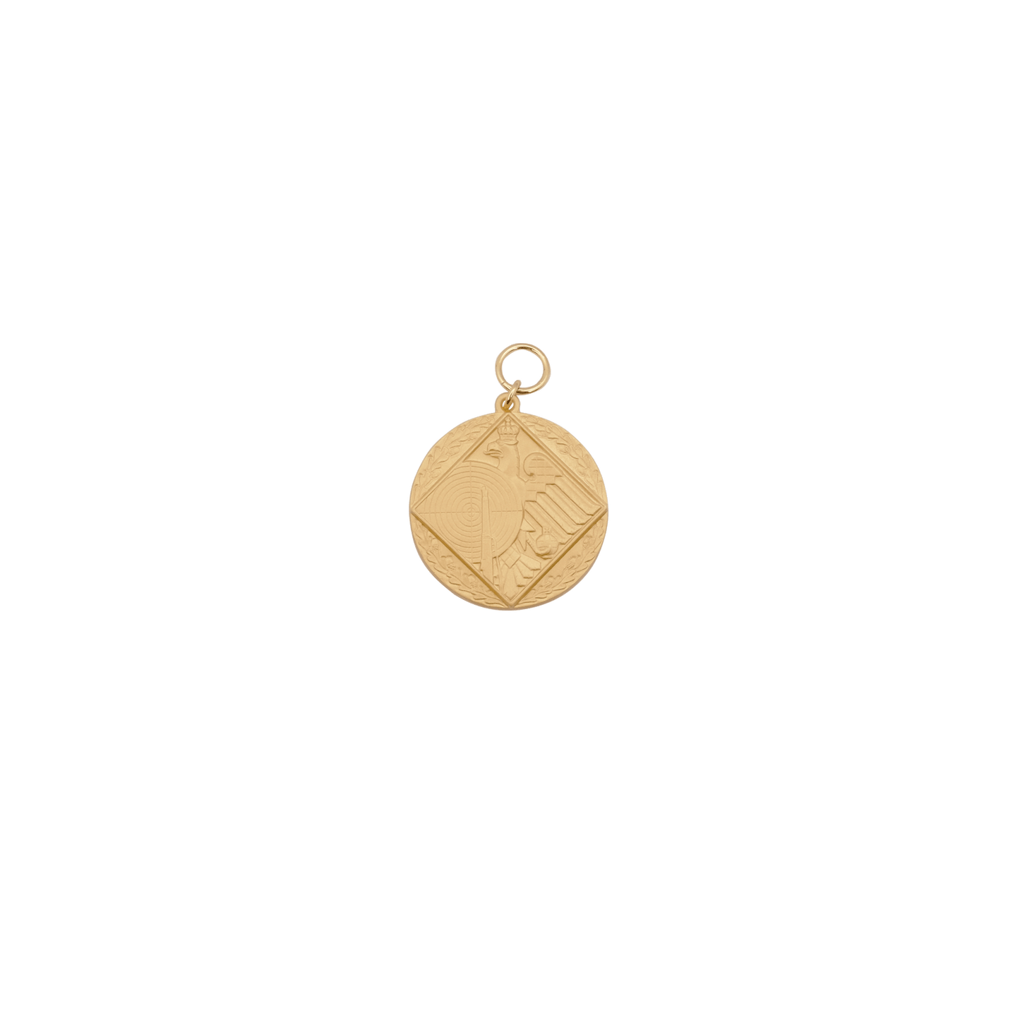 Medaille, 39mm, Messing, vergoldet, mit Öse(n) und Ring(en)
